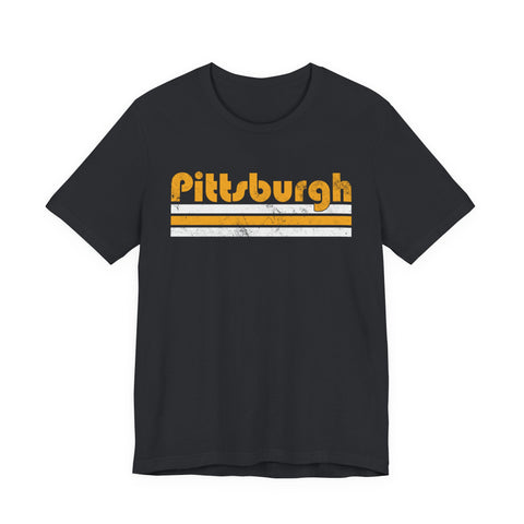 Vintage Pittsburgh Stripes - Unisex Jersey Short Sleeve Tee