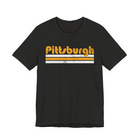 Vintage Pittsburgh Stripes - Unisex Jersey Short Sleeve Tee