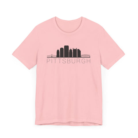 Pittsburgh Downtown Skyline Simplistic Design T-Shirt  - Unisex bella+canvas 3001 T-Shirt Printify   