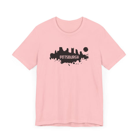 Pittsburgh Splash Skyline T-Shirt  - Unisex bella+canvas 3001 T-Shirt Printify   