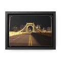 Pittsburgh Roberto Clemente Bridge at Night printed on Canvas Wraps, Horizontal Frame Canvas Printify 7" x 5" Black 1.25"