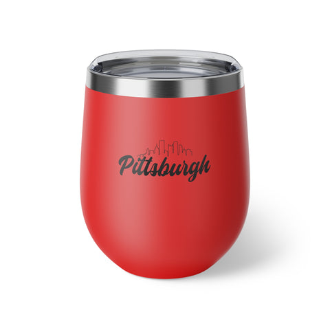 Pittsburgh Skyline Copper Vacuum Insulated Cup, 12oz Mug Printify Red 12oz