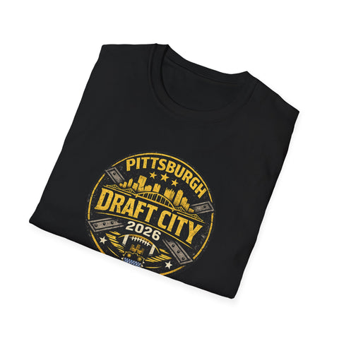 NFL Draft City 2026 T-Shirt — Pittsburgh Skyline Football Fan Tee