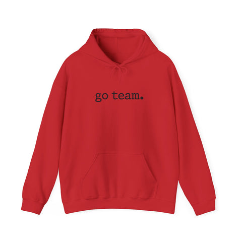go team embroidered minimalist hoodie | simple sports slogan