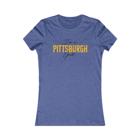 I'm a Pittsburgh Girl Women's Slim Feminine Fit Tee T-Shirt Printify Heather True Royal S