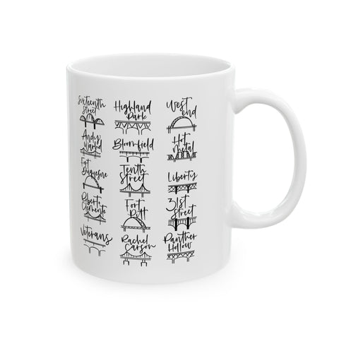 Pittsburgh Bridges Doodle -  Coffee Mugs (11oz, 15oz)