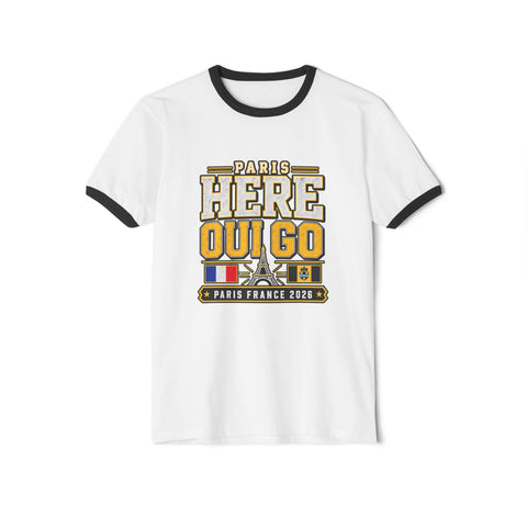 Pittsburgh " Here We Go " Paris Ringer T-Shirt — Vintage France 2026 Travel Tee