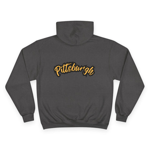 Pittsburgh Grunge - Print on back - Champion S700 Hoodie