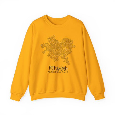 Pittsburgh Topo Word Map Graphic Gildan Heavy Blend™ Crewneck Sweatshirt