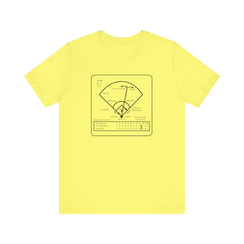 Famous Pittsburgh Sports Plays - September 23, 2013 - Back In the Playoffs - SHORT SLEEVE TEE T-Shirt Printify Yellow S