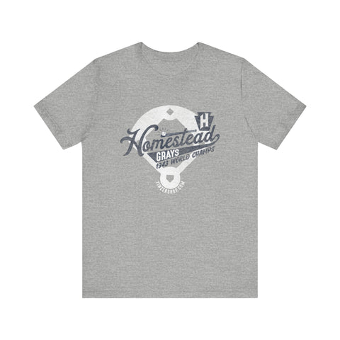 Homestead Grays - Retro Baseball - Short Sleeve Tee T-Shirt Printify Athletic Heather S 