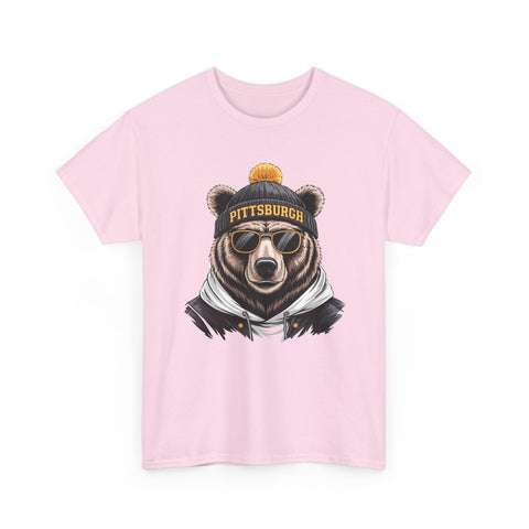 Pittsburgh Game Day Bear - Unisex Heavy Cotton Tee