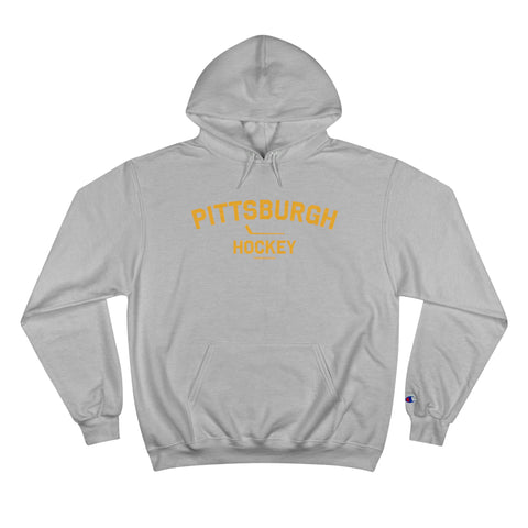 Pittsburgh Hockey - Collegiate Style - Champion Hoodie Hoodie Printify Light Steel S 