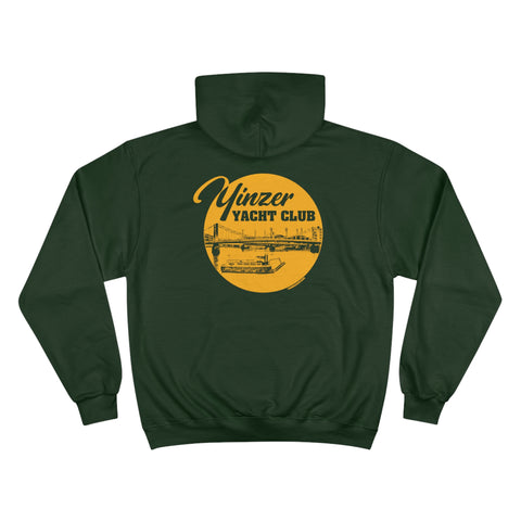 Yinzer Yacht Club - PRINT ON BACK - Champion Hoodie Hoodie Printify Dark Green S 