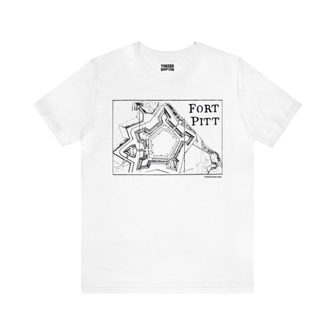 Fort Pitt Map - Retro - Short Sleeve Tee T-Shirt Printify White S 
