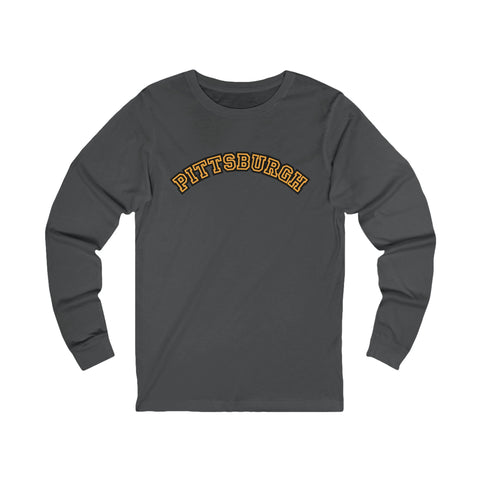 Pittsburgh Block Letters - Unisex Long Sleeve Tee