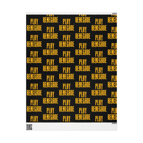 Play Renegade Wrapping Paper Roll — Black & Gold 'Ho Ho Ho' Holiday Gift Wrap