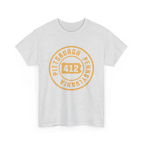 412 Pittsburgh Stamp - Unisex Heavy Cotton Tee