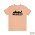 Pittsburgh Bold Skyline T-Shirt  - Unisex bella+canvas 3001 T-Shirt Printify Heather Peach S 