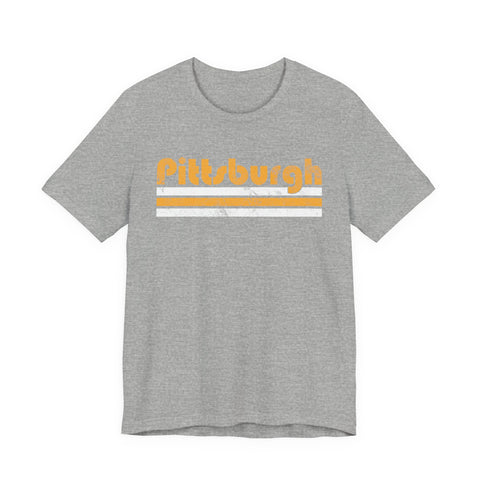 Vintage Pittsburgh Stripes - Unisex Jersey Short Sleeve Tee