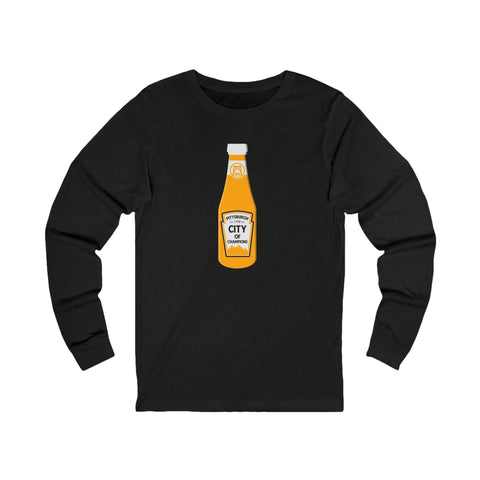 Pittsburgh, city of champions bottle long sleeve t-shirt Long-sleeve Printify L Black Heather