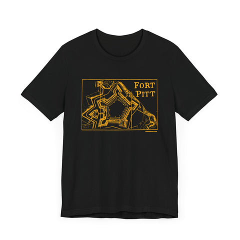 Fort Pitt Map - Retro - Short Sleeve t-shirt