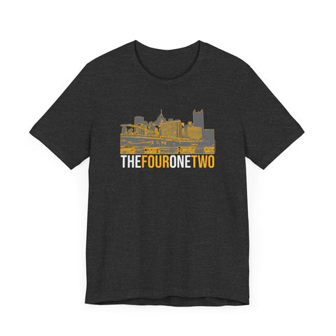 Four One Two Skyline - 412 Series - Pittsburgh T-Shirt - Unisex bella+canvas 3001 Short Sleeve Tee T-Shirt Printify   