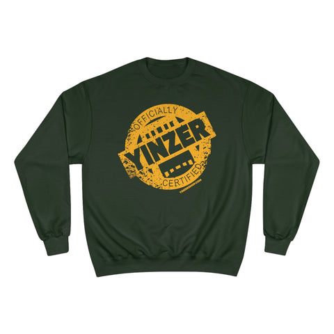 Certified Yinzer - Champion Crewneck Sweatshirt Sweatshirt Printify Dark Green S 