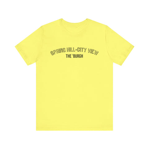 Spring Hill-City View - The Burgh Neighborhood Series - Unisex Jersey Short Sleeve Tee T-Shirt Printify Yellow S 