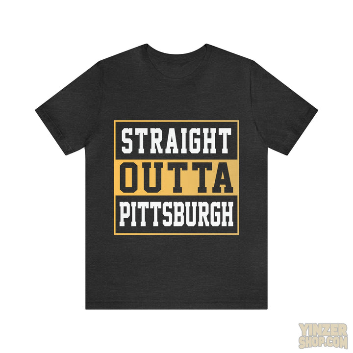 Straight Outta Pittsburgh T-Shirt  - Unisex Bella+Canvas 3001 Jersey Short Sleeve Tee T-Shirt Printify Dark Grey Heather L 