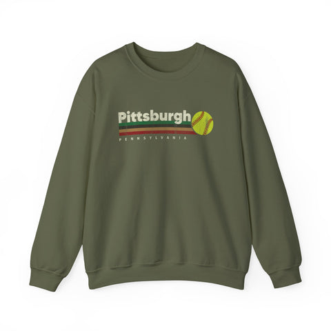 Vintage Pittsburgh Softball - Heavy Blend™ Crewneck Sweatshirt
