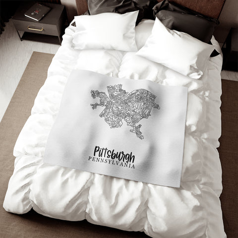 Pittsburgh Neighborhood Map - TT Style - Sweatshirt Blanket