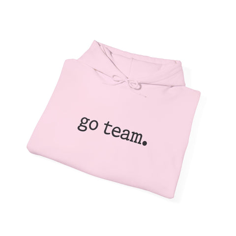 go team embroidered minimalist hoodie | simple sports slogan