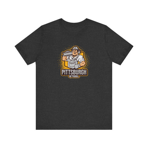 Pittsburgh Steel - Unisex Jersey Short Sleeve Tee T-Shirt Printify Dark Grey Heather S 