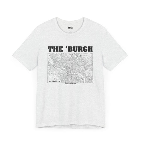 The 'Burgh Retro Map   - Short Sleeve Tee T-Shirt Printify Ash S 