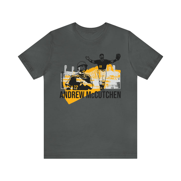 Andrew Mccutchen Pittsburgh Headliner Series T-Shirt Short Sleeve Tee T-Shirt Printify Asphalt S 