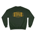 Steeler Nation - Champion Crewneck Sweatshirt Sweatshirt Printify Dark Green S 