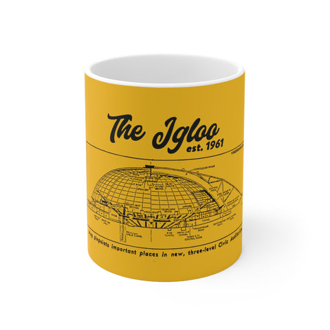 The Igloo - 1961 - Civic Arena - Retro Schematic - Pittsburgh Coffee Ceramic Mug 11oz Mug Printify 11oz  