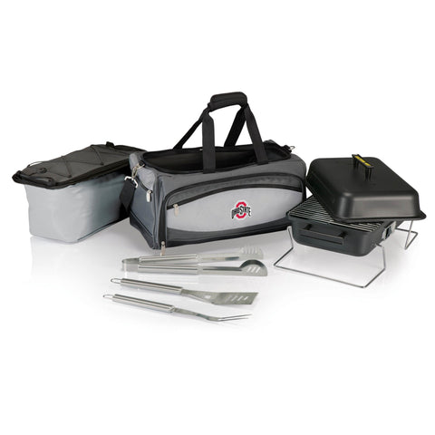 Ohio State Buckeyes - Buccaneer Portable Charcoal Grill & Cooler Tote Cooler Picnic Time Family of Brands   