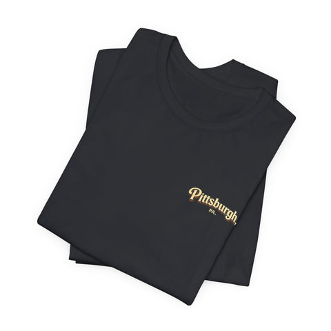 Vintage Pittsburgh Sunset (Print on Back) - Unisex Jersey Short Sleeve Tee