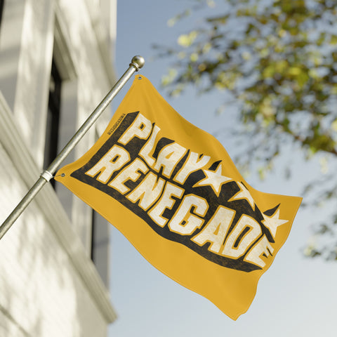 Play Renegade Retro Star Graphic - Double Sided Yellow Flag