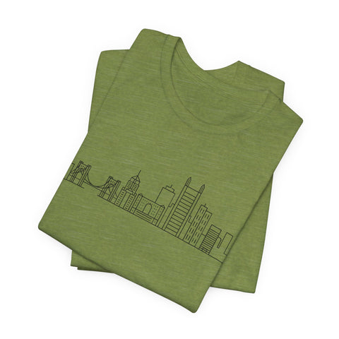 Pittsburgh Skyline Doodle - Unisex Jersey Short Sleeve Tee