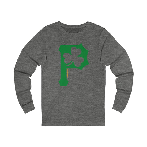 St. Patty's Day Clover - P for Pittsburgh Series - Long Sleeve Tee Long-sleeve Printify