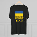 Ukraine, We Support Yinz! - Tri-Blend Crew Tee T-Shirt Printify   