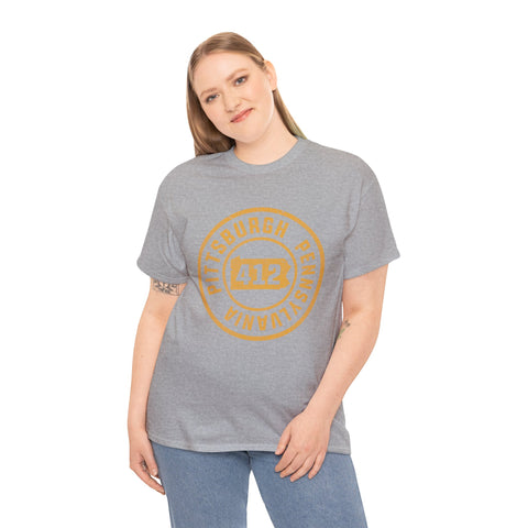 412 Pittsburgh Stamp - Unisex Heavy Cotton Tee