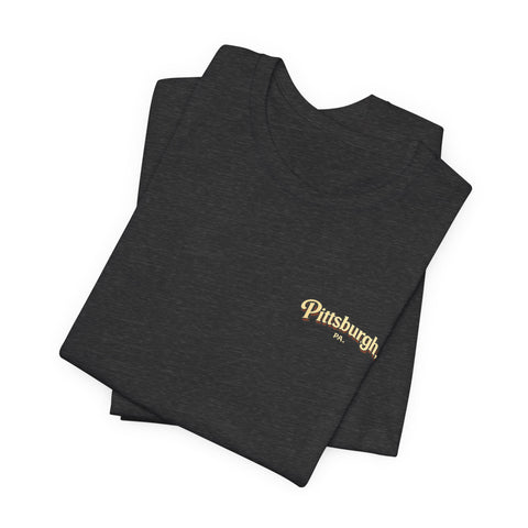 Vintage Pittsburgh Sunset (Print on Back) - Unisex Jersey Short Sleeve Tee