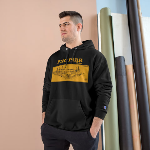 PNC Park - 2001 - Retro Schematic - Champion Hoodie Hoodie Printify   