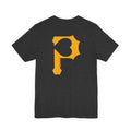 Heart of Pittsburgh - P for Pittsburgh Series - PRINT ON BACK - Short Sleeve Tee T-Shirt Printify   