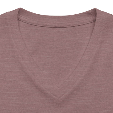 412 Bold Vertical Number Women's V-neck Tshirt  — Minimalist Monochrome Graphic T-Shirt