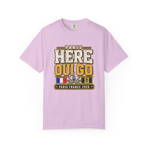 Paris 'Here Oui Go' T-Shirt — Paris France 2026 Travel Premium T-shirt from Comfort Colors